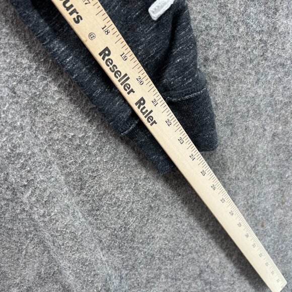 Hollister Sweater Men Small Heather Gray Red Hooded Pullover Cotton Embroidered - Picture 6 of 13